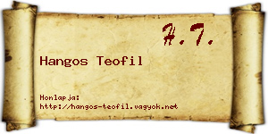 Hangos Teofil névjegykártya